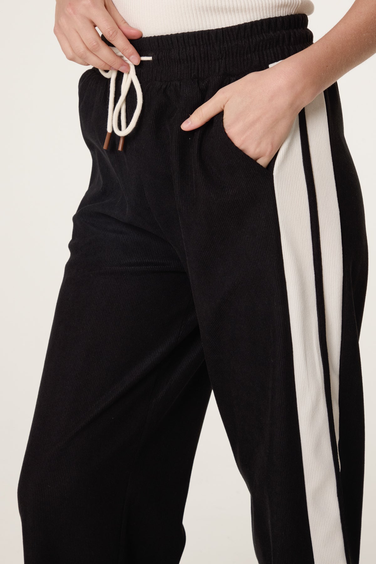 Drawstring Side Stripe Trousers