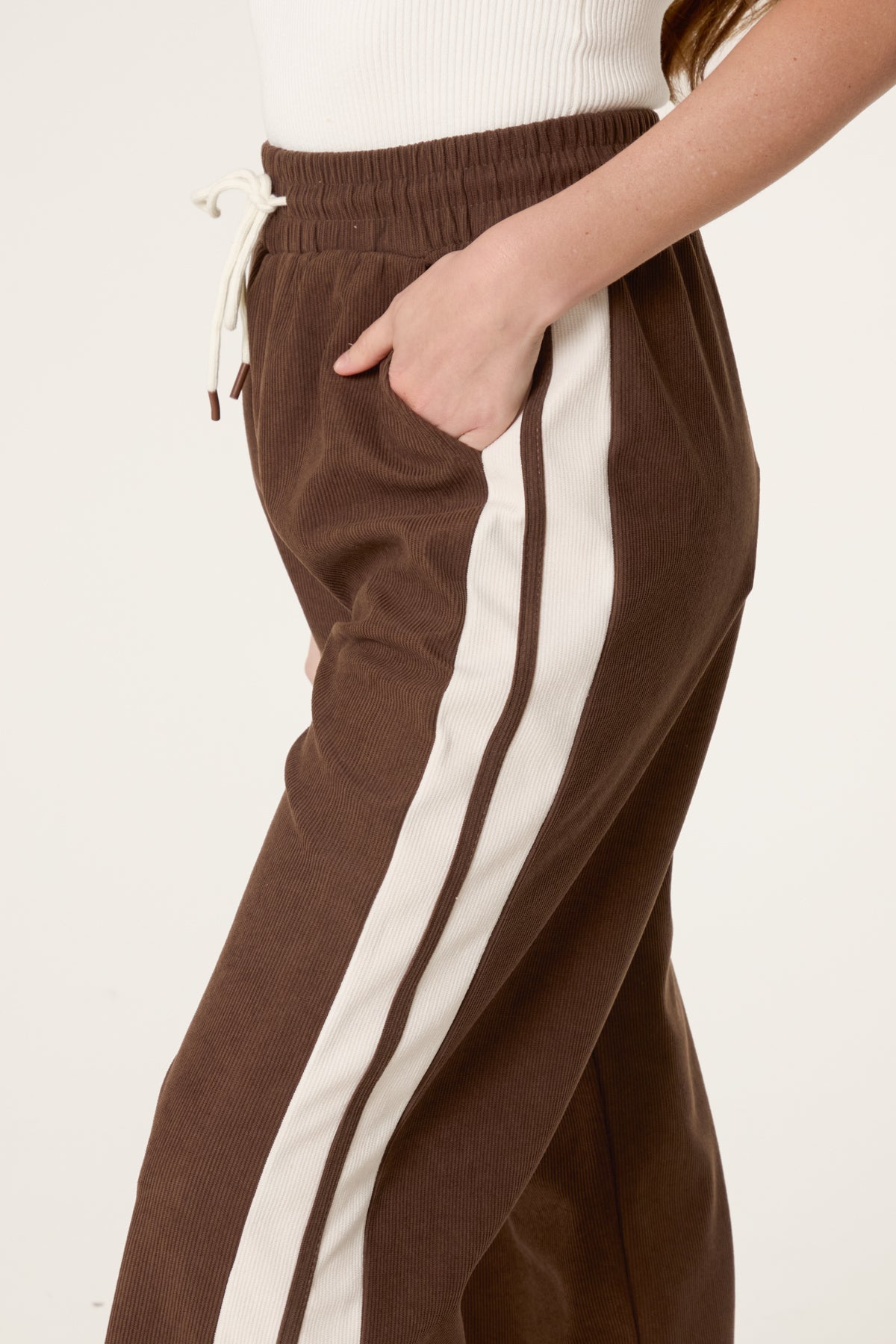 Drawstring Side Stripe Trousers
