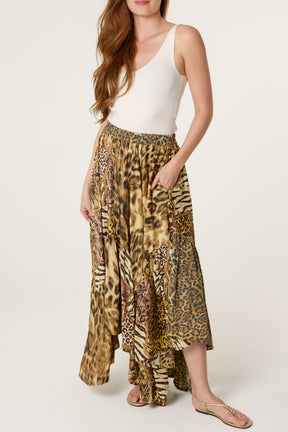 Animal inspired Asymmetric Skirt