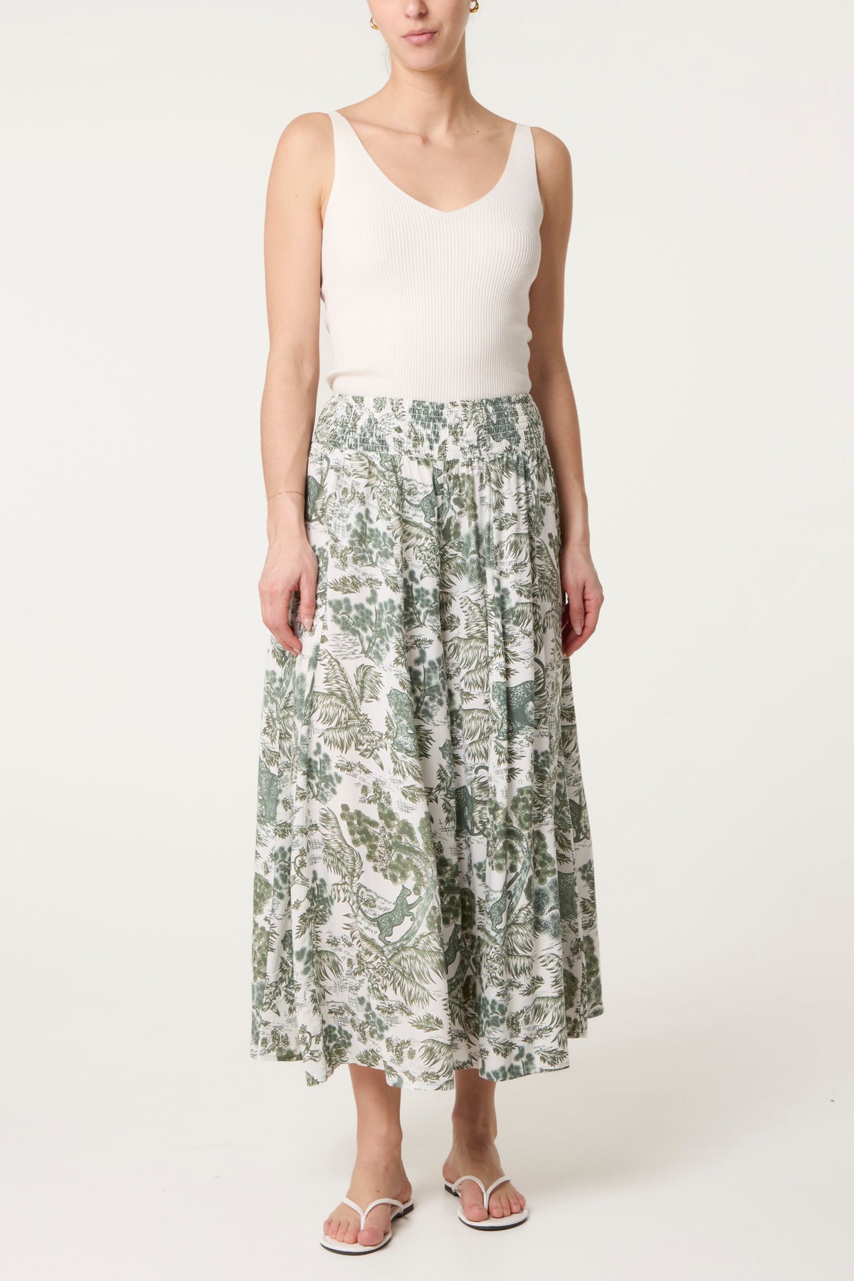 Shirred Waist Oversized Trouser
