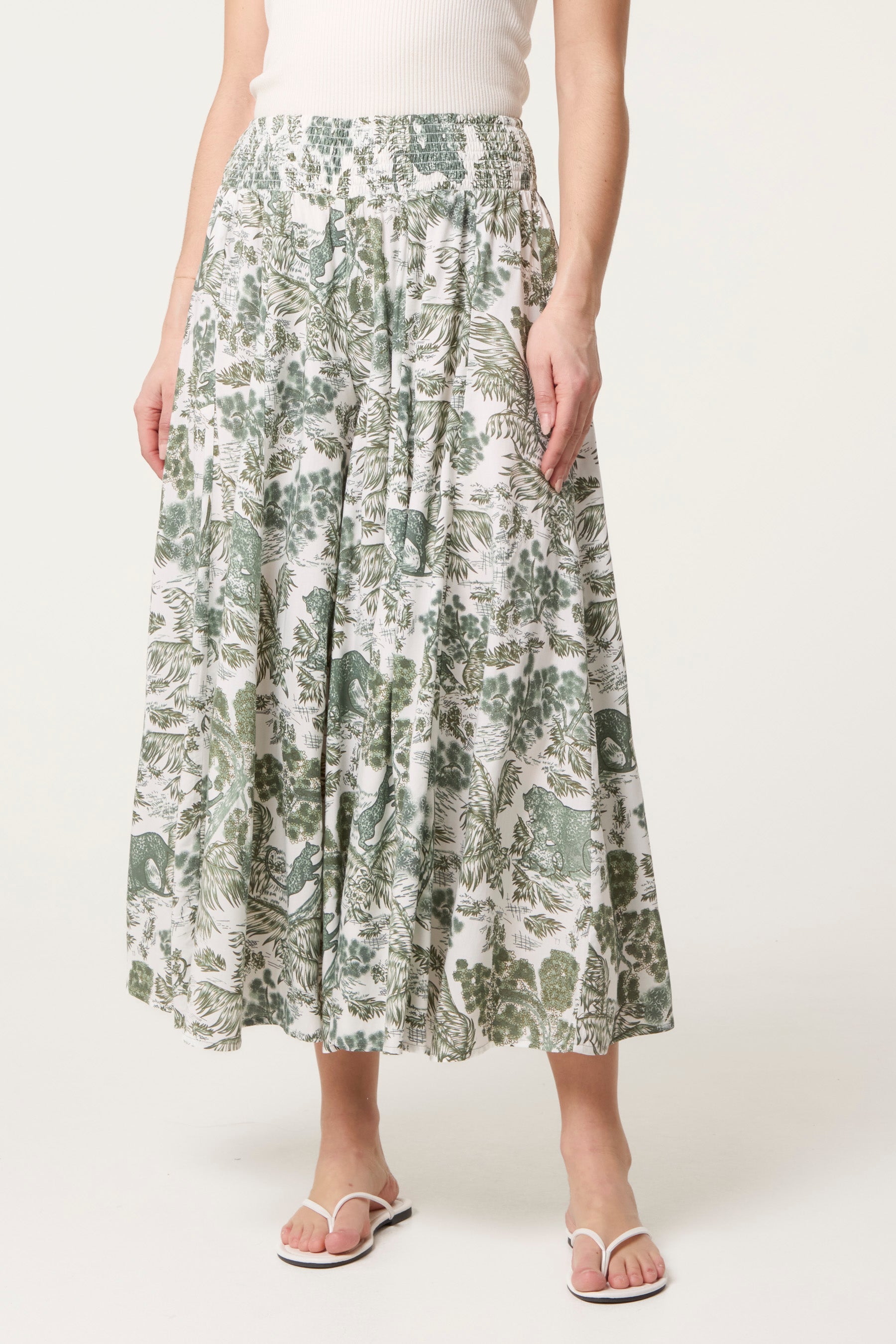 Shirred Waist Oversized Trouser
