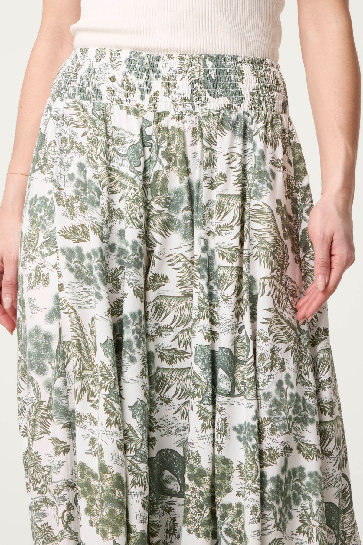 Shirred Waist Oversized Trouser