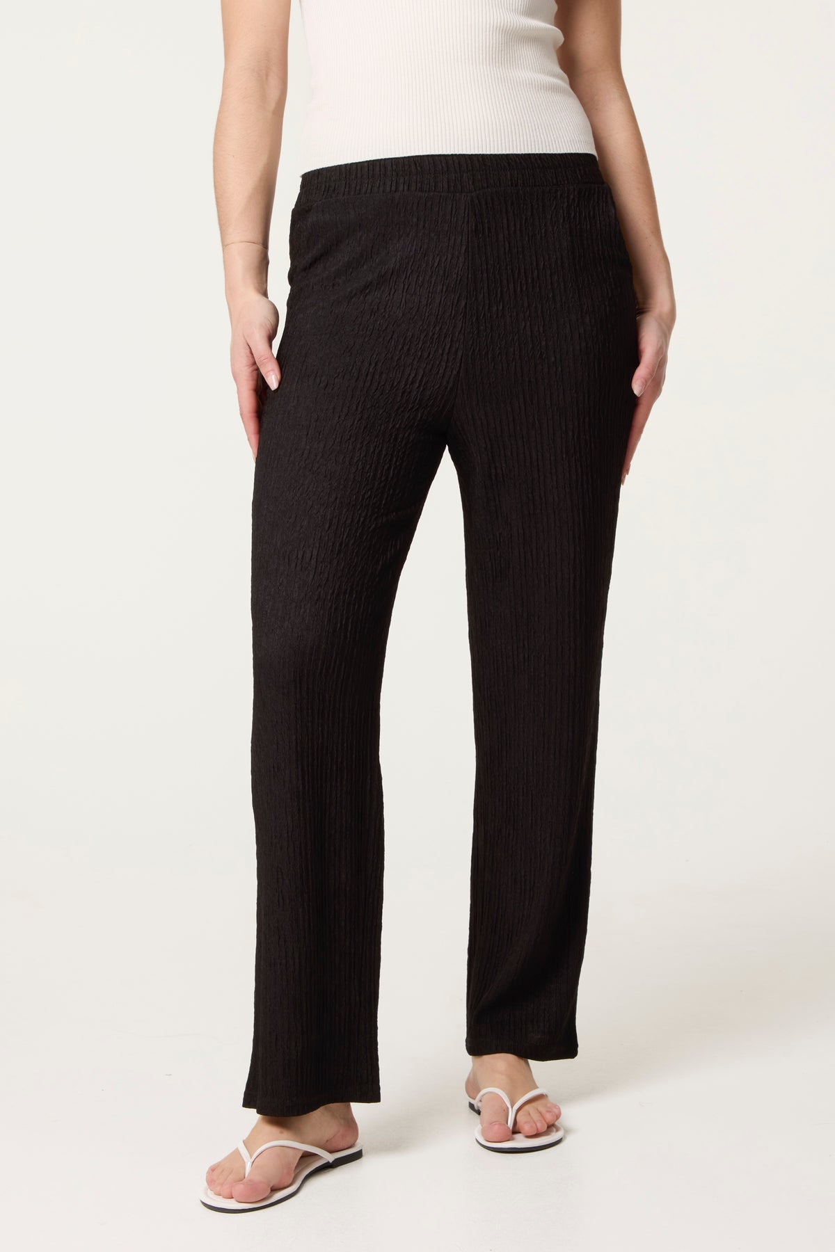 Wrinkles Elastic Waist Trouser