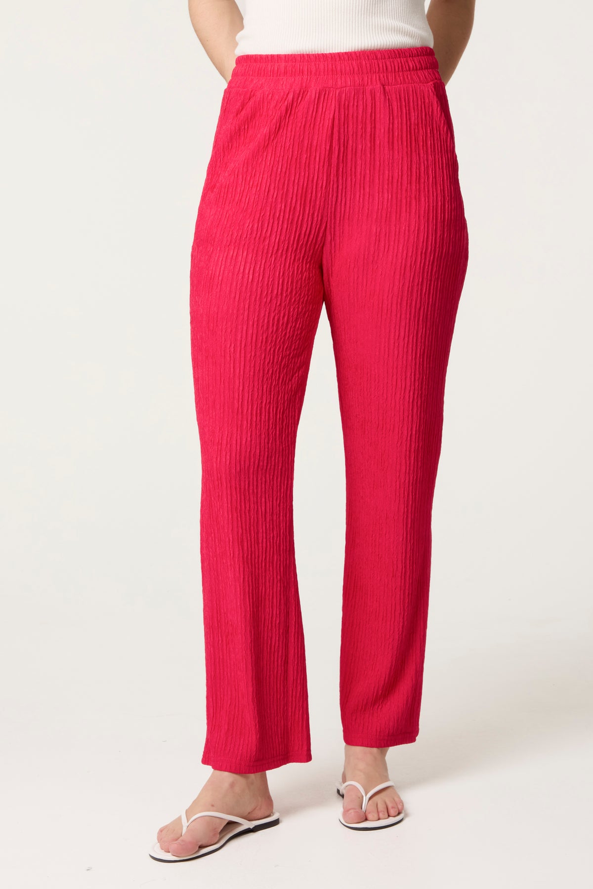 Wrinkles Elastic Waist Trouser