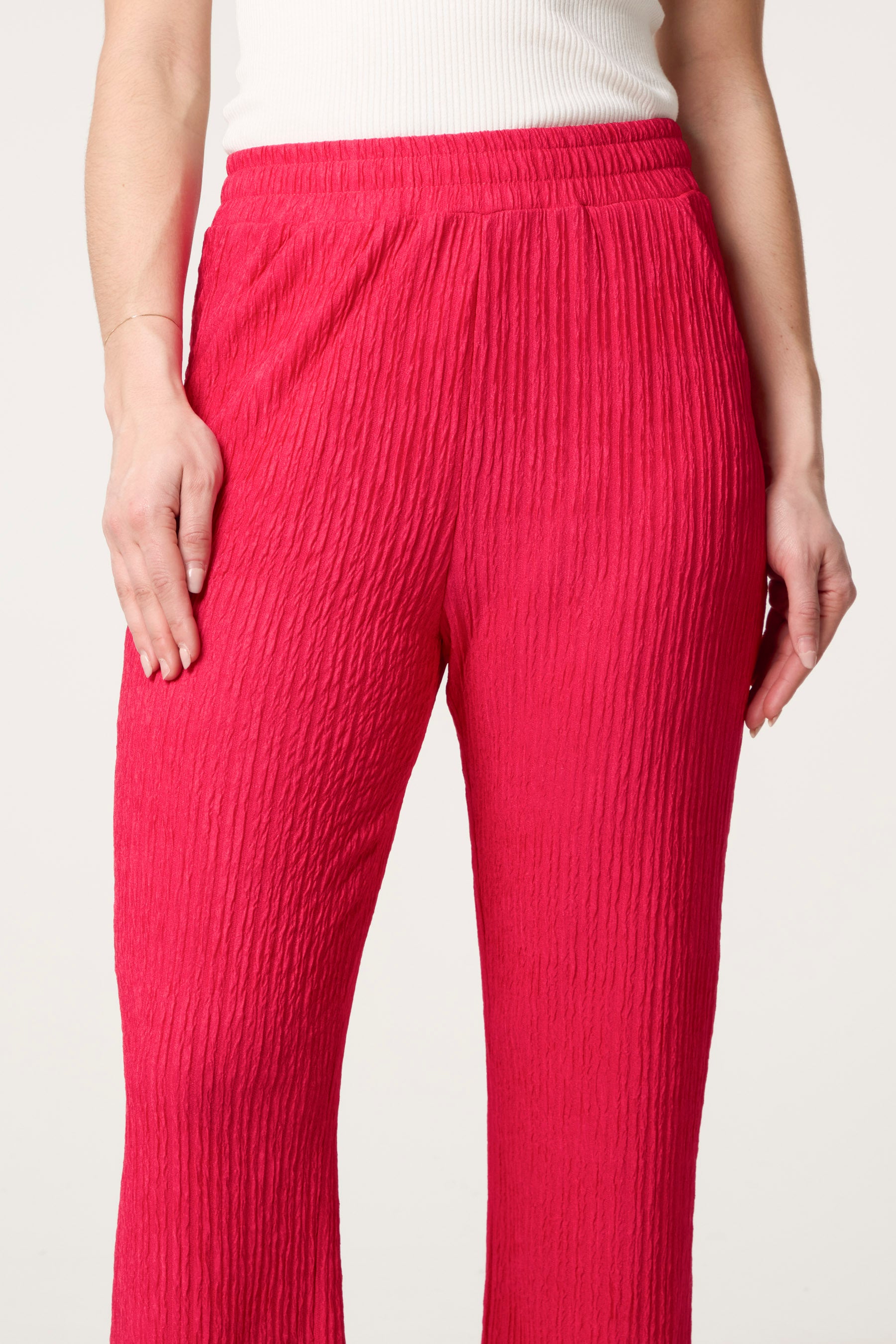 Wrinkles Elastic Waist Trouser