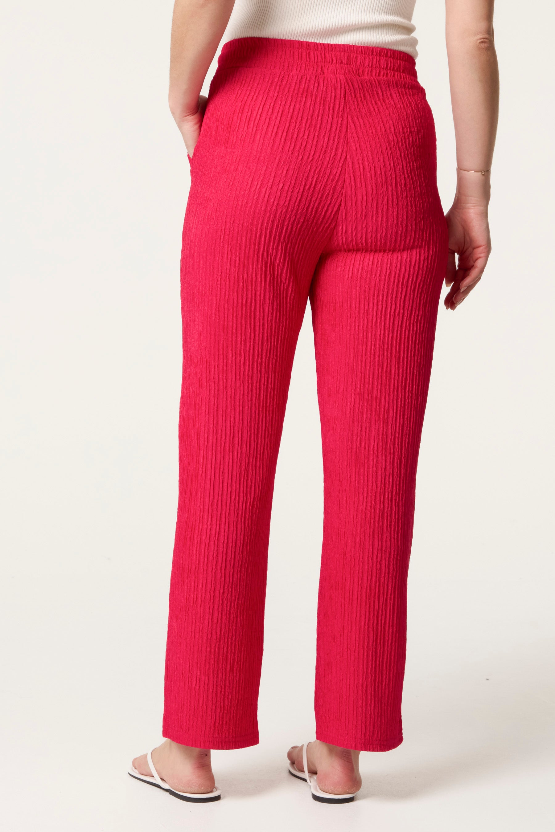 Wrinkles Elastic Waist Trouser