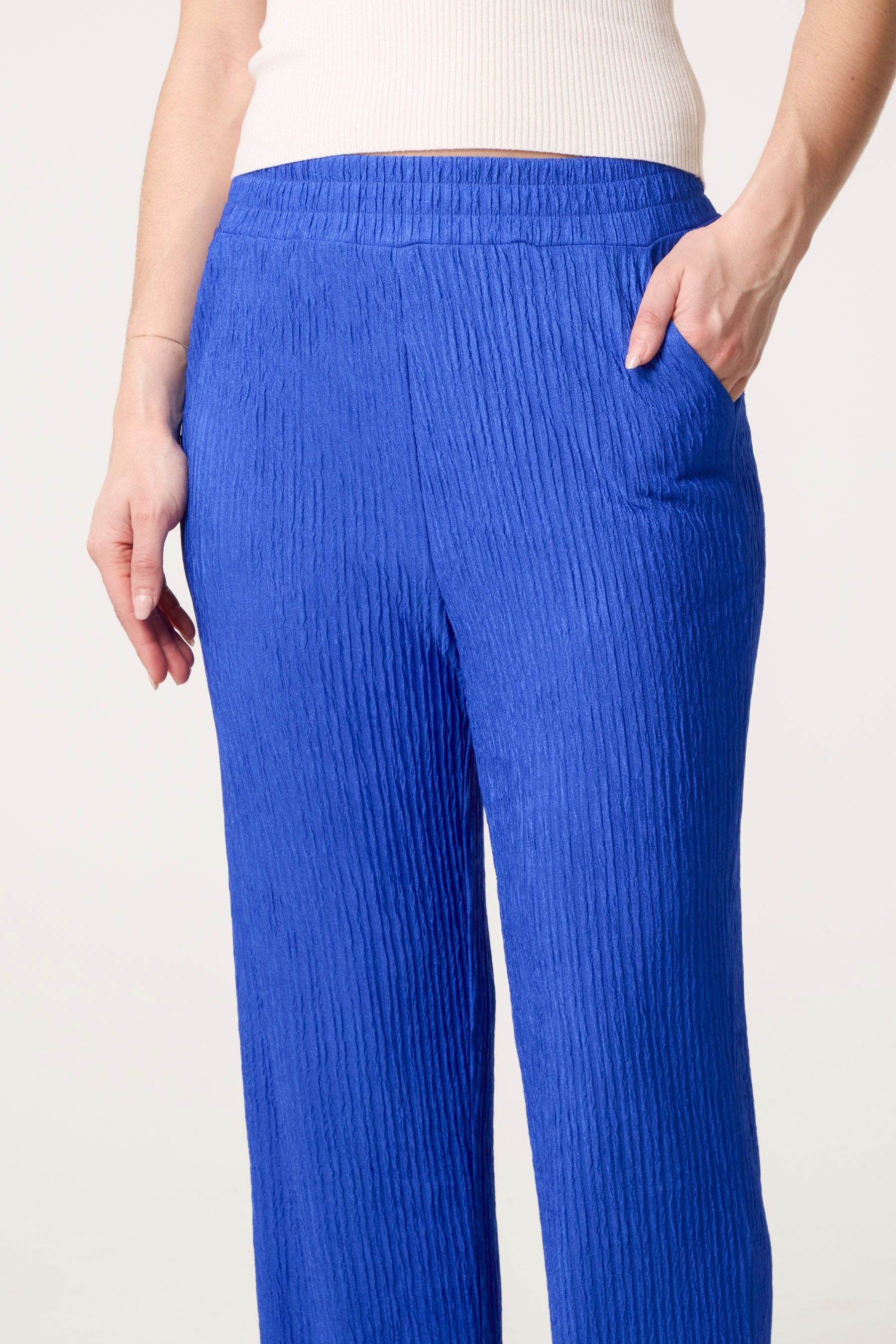 Wrinkles Elastic Waist Trouser