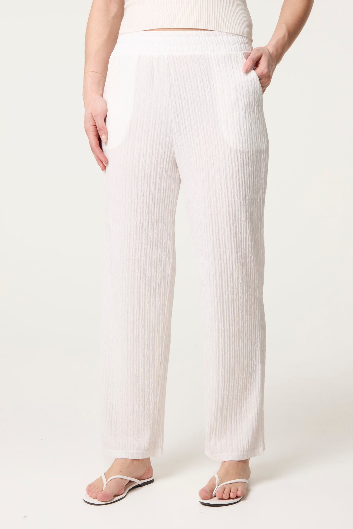 Wrinkles Elastic Waist Trouser