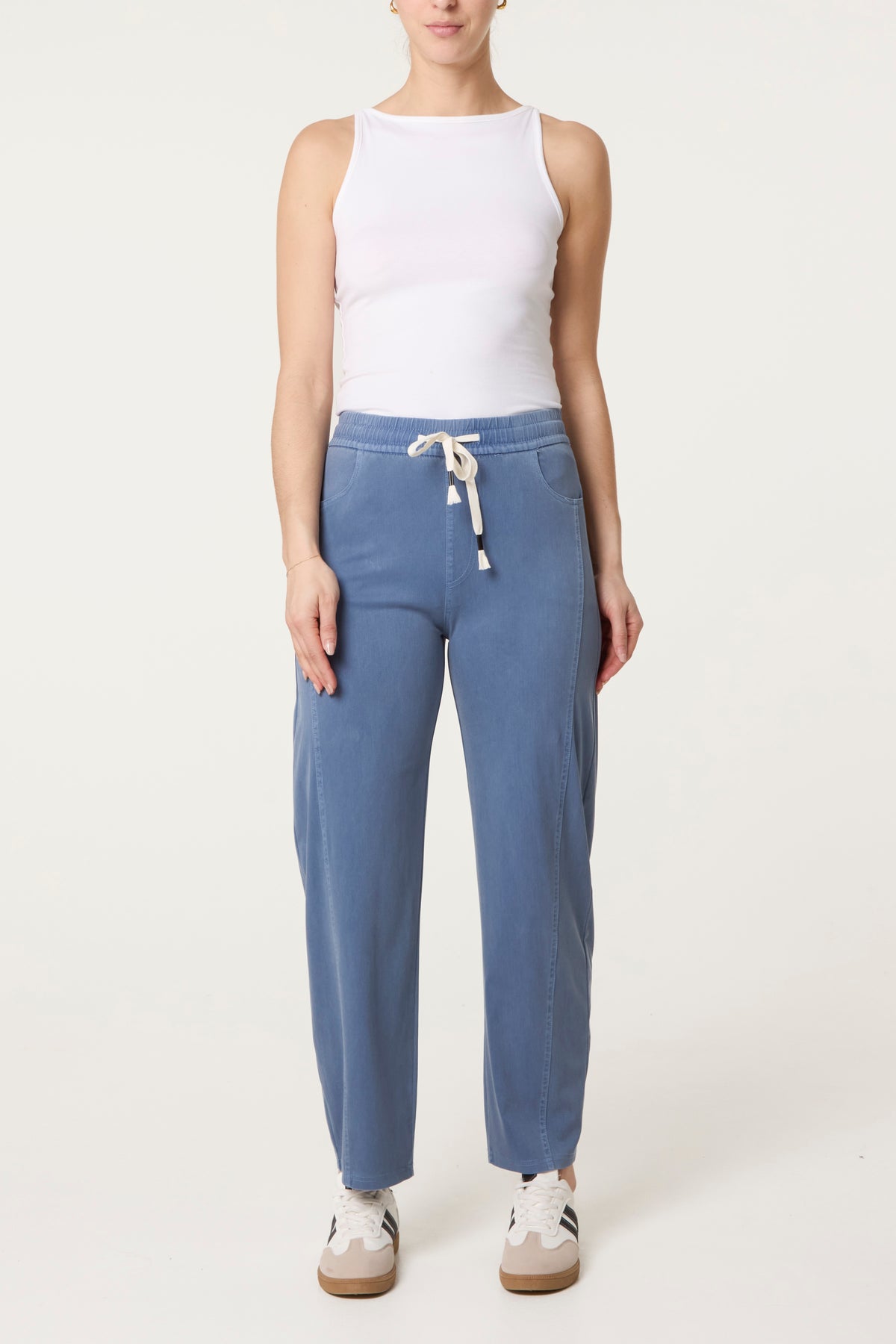 Elasticated Lighter Weight Waistband Front Tie Trousers