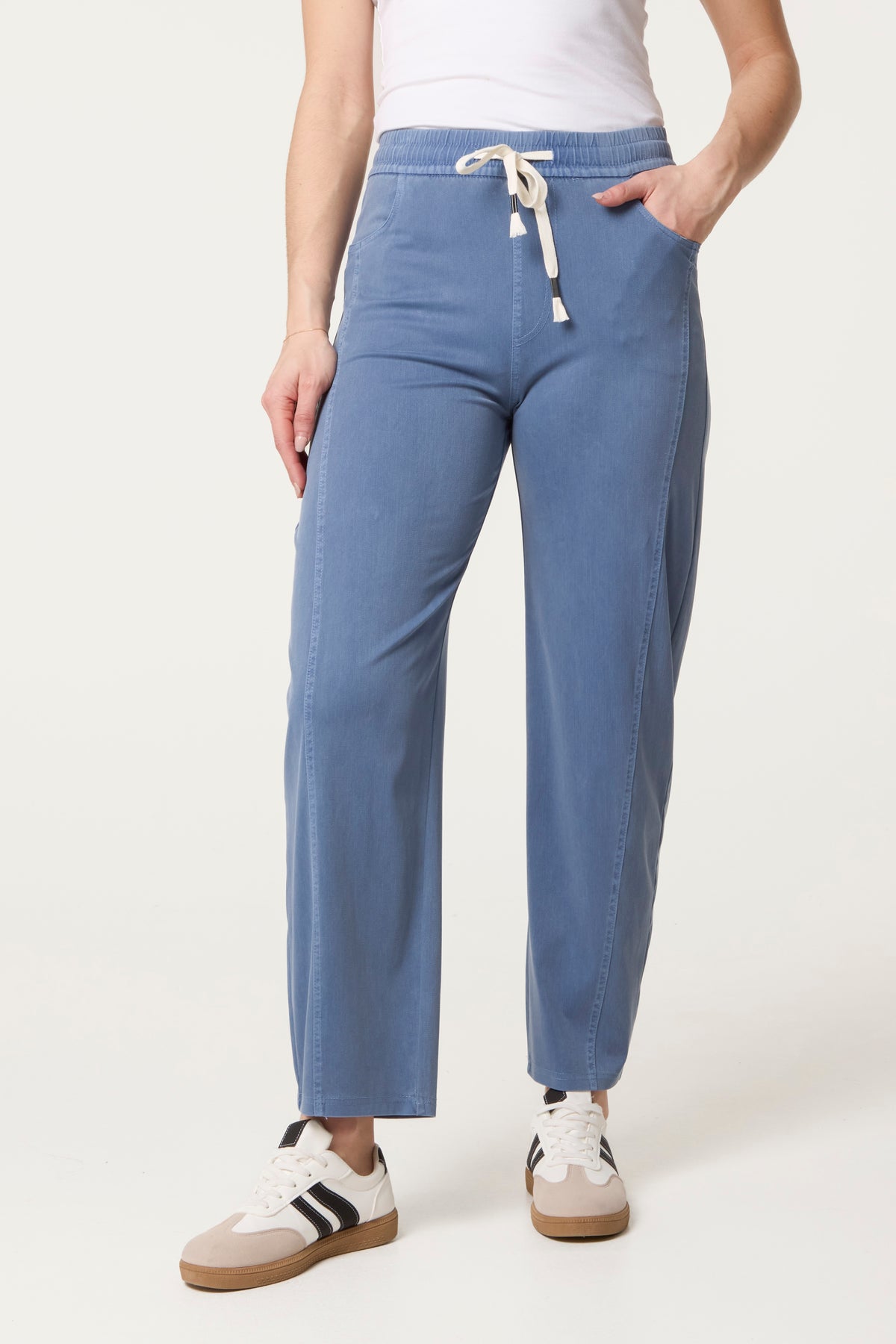 Elasticated Lighter Weight Waistband Front Tie Trousers