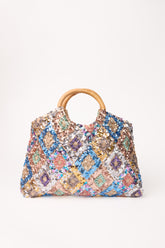 Sequin Bag w/ Bamboo Handle