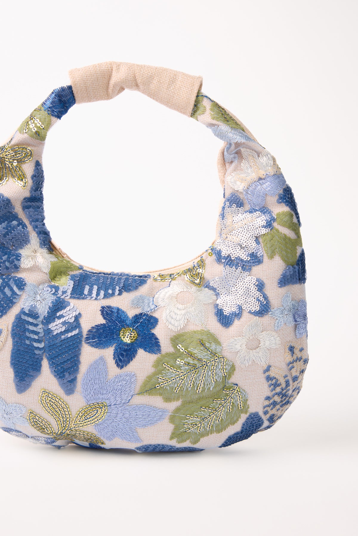 Embellished & Embroidery Floral Hobo Bag