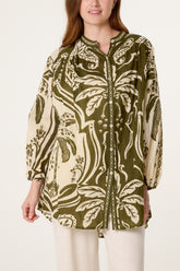 Tropical Lurex Oversized Shirt