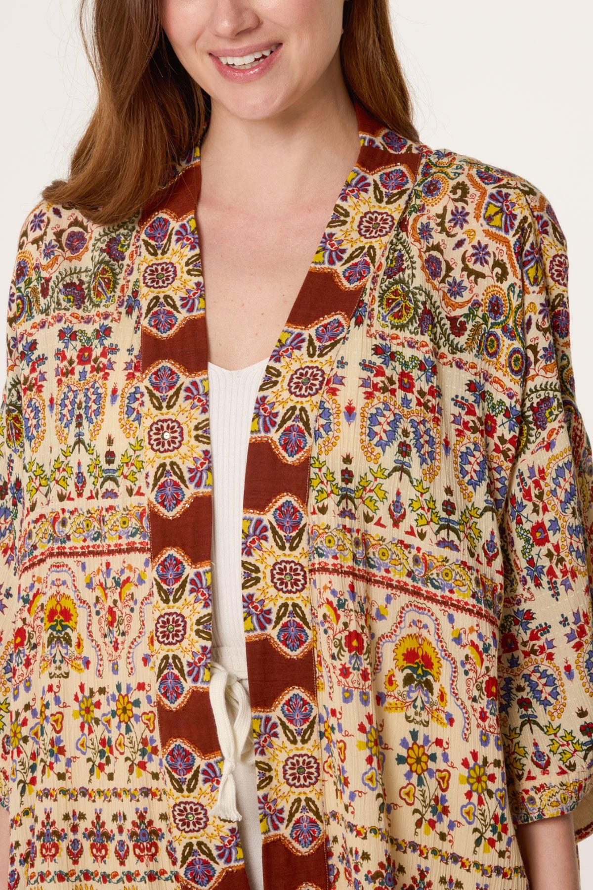 Beaded Print Kimono