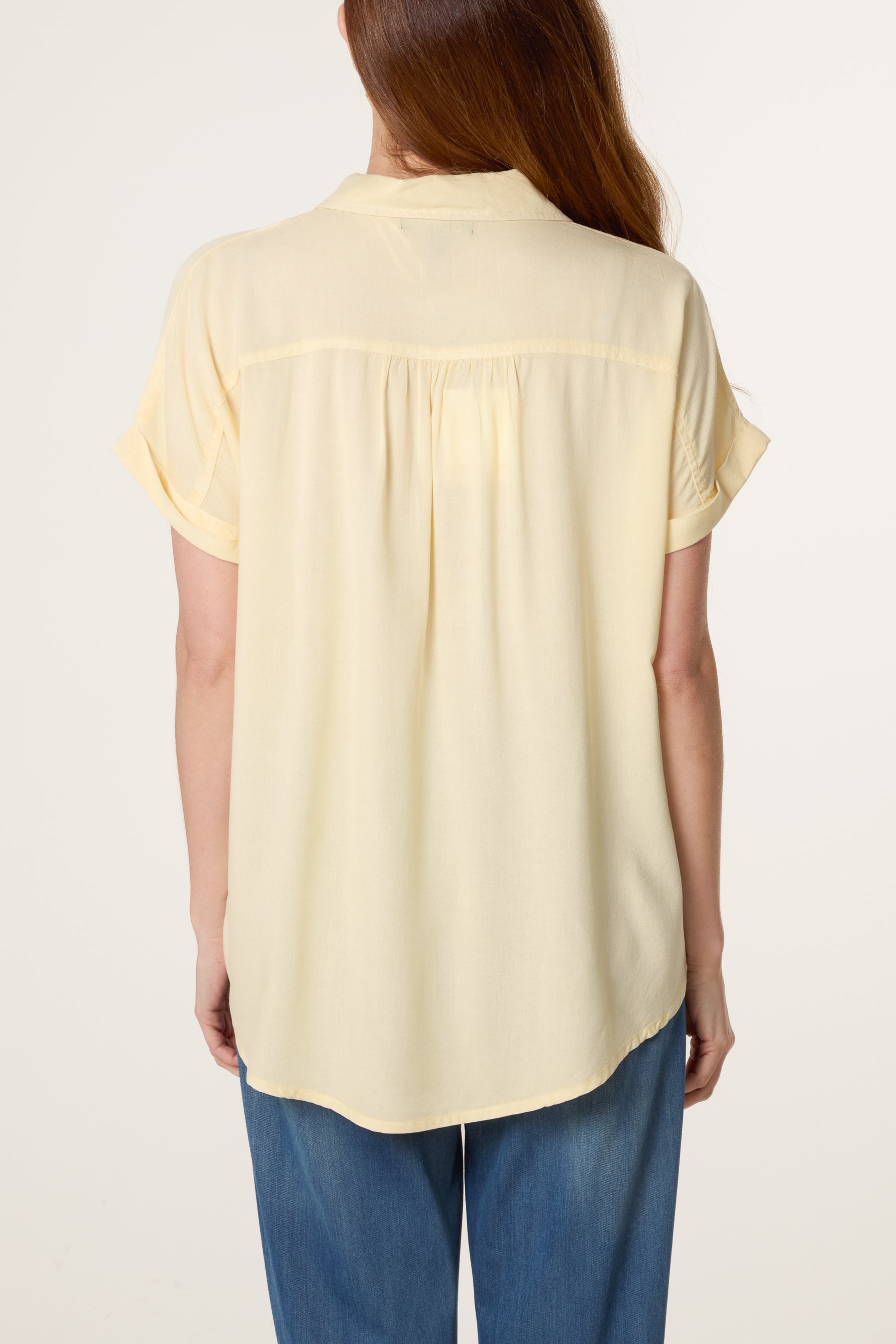 Washed Button Front Pocket Shirt