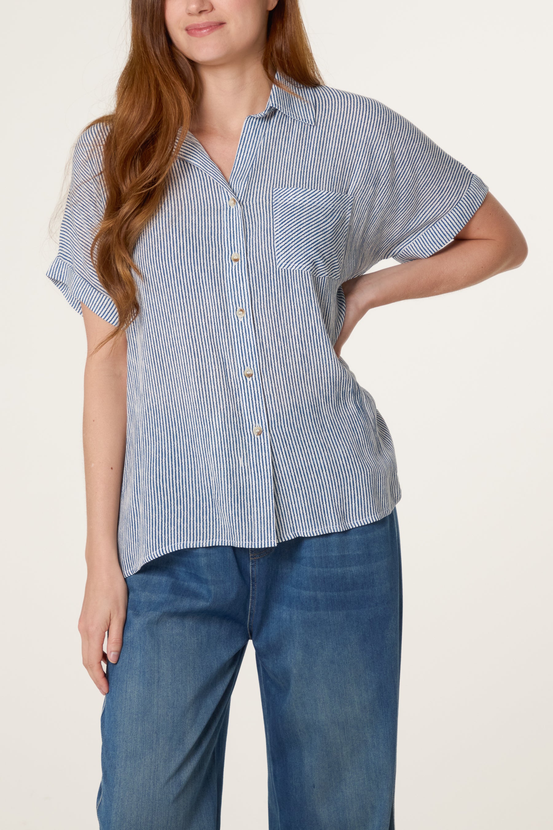 Stripe Button Front Shirt