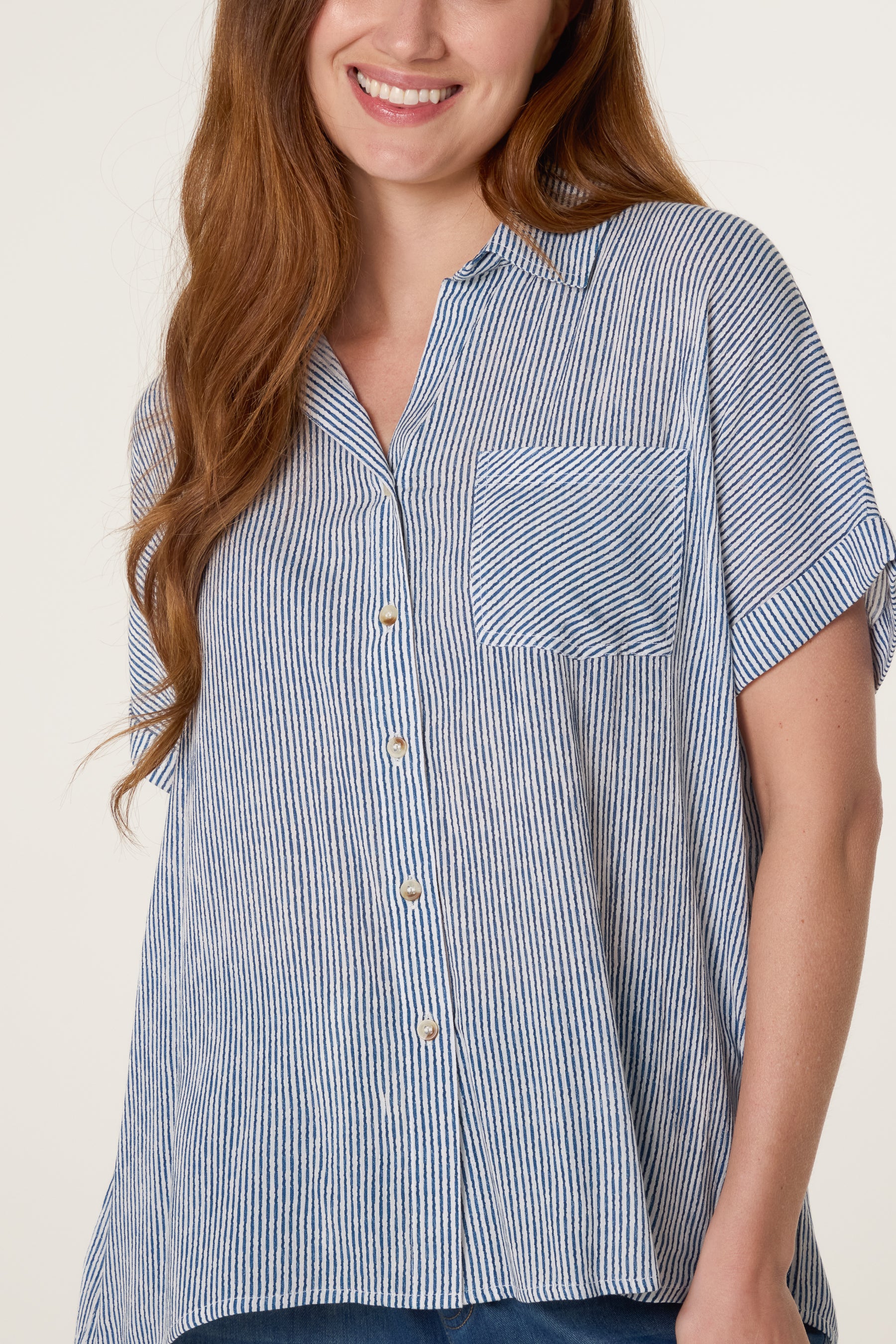 Stripe Button Front Shirt