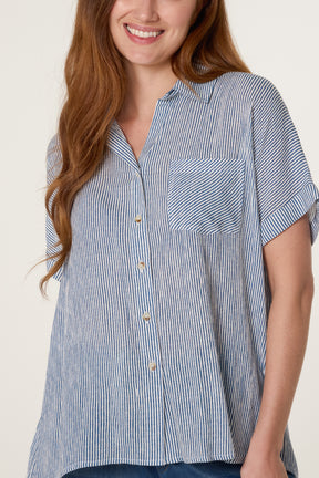 Stripe Button Front Shirt
