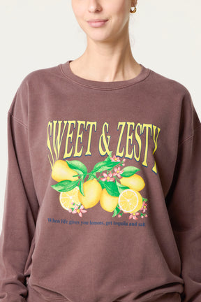 Acid Wash Zesty Lemon Sweatshirt