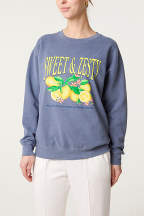 Acid Wash Zesty Lemon Sweatshirt