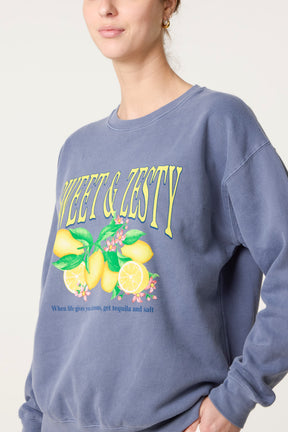 Acid Wash Zesty Lemon Sweatshirt