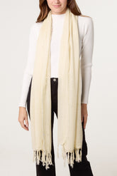 Stone Wash Tassel Scarf