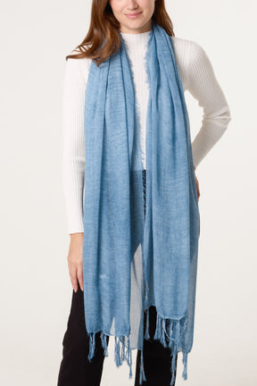 Stone Wash Tassel Scarf
