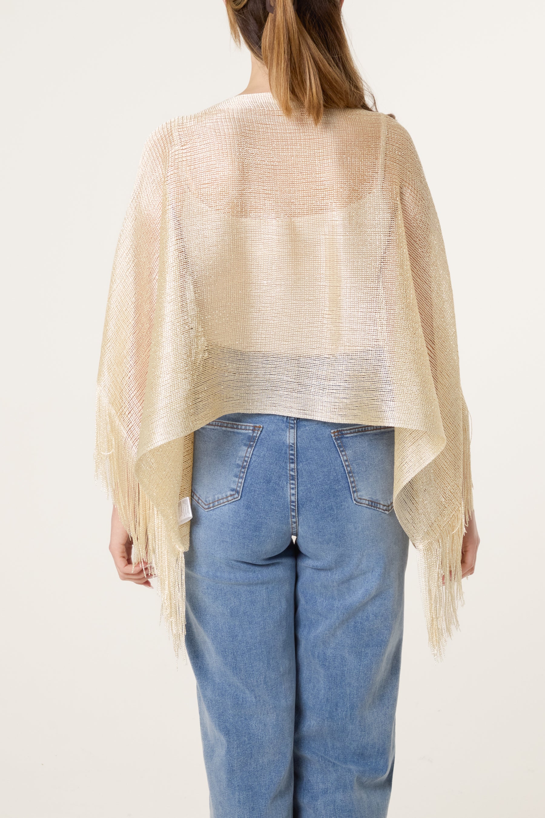 Tassel Sleeve Diamante Cape