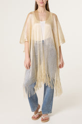 Metallic Net Tassel Cape