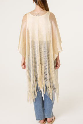 Metallic Net Tassel Cape