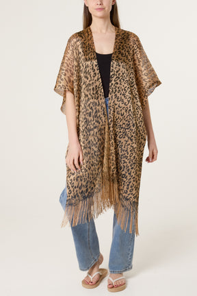 Animal Print Metallic Cape