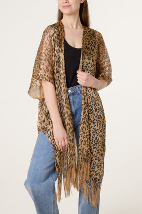 Animal Print Metallic Cape