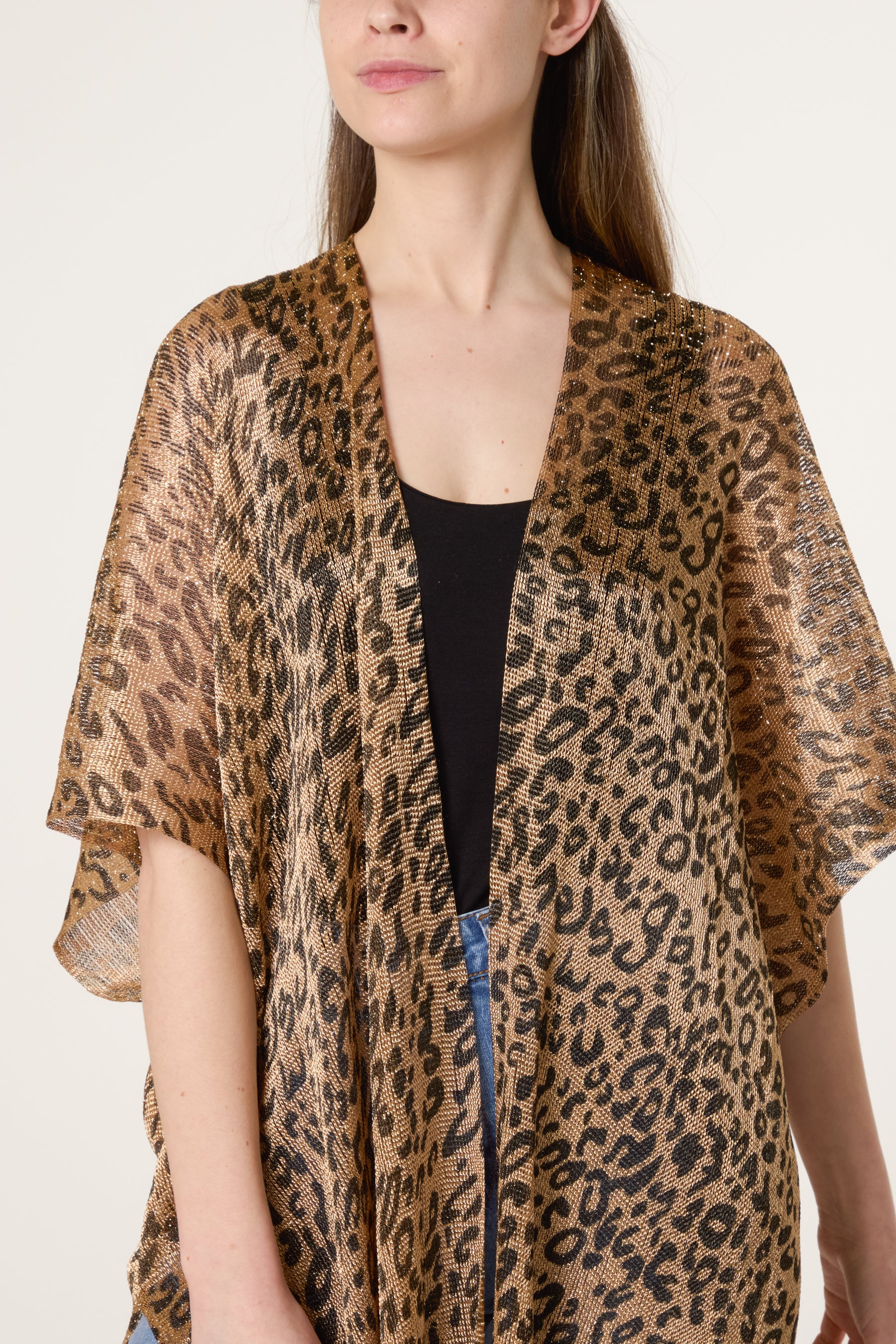 Animal Print Metallic Cape