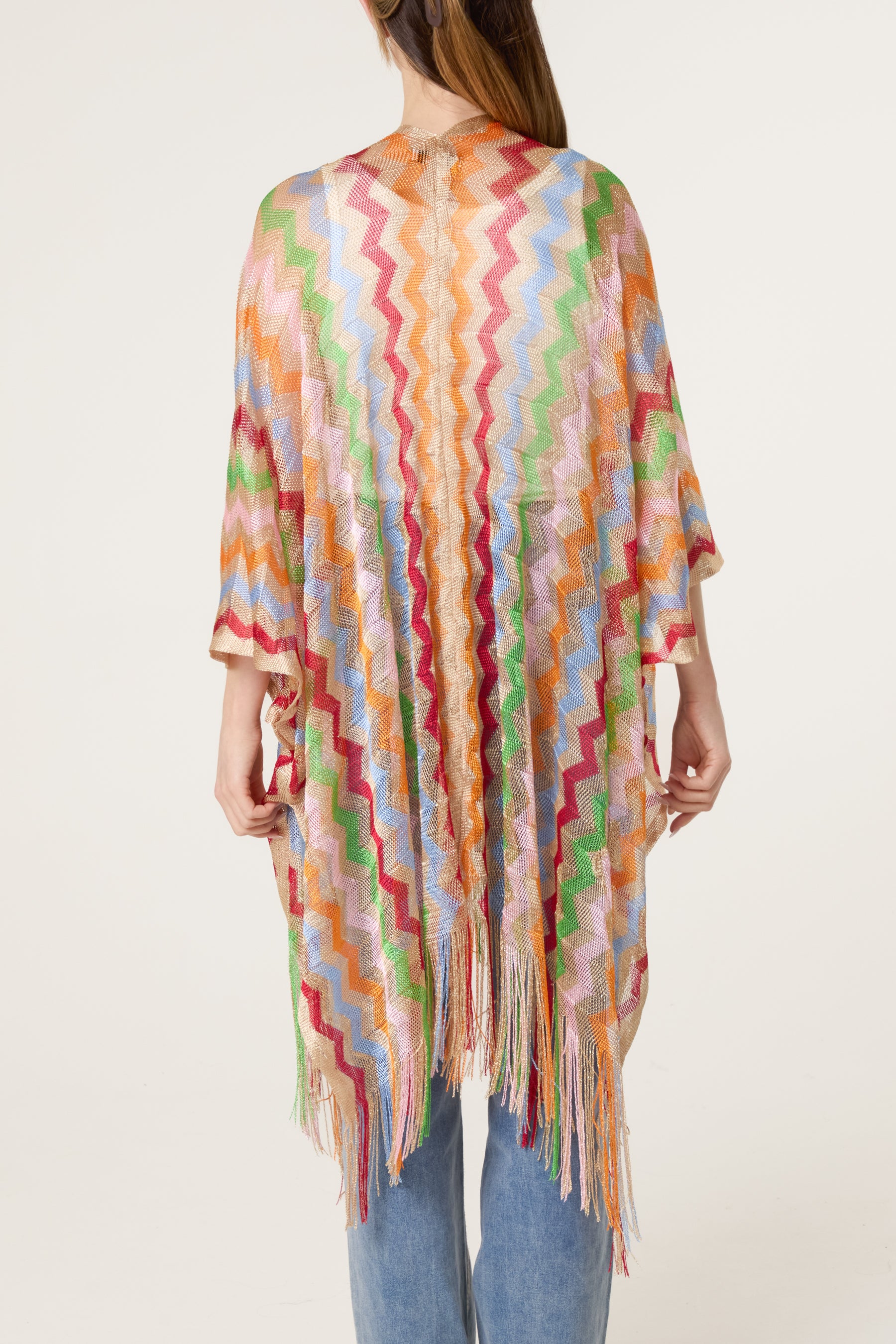 Rainbow Zigzag Metallic Cape