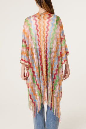 Rainbow Zigzag Metallic Cape