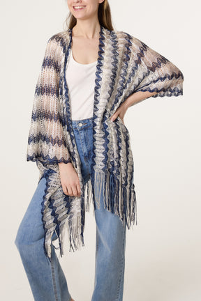 Zigzag Net Tassel Cape