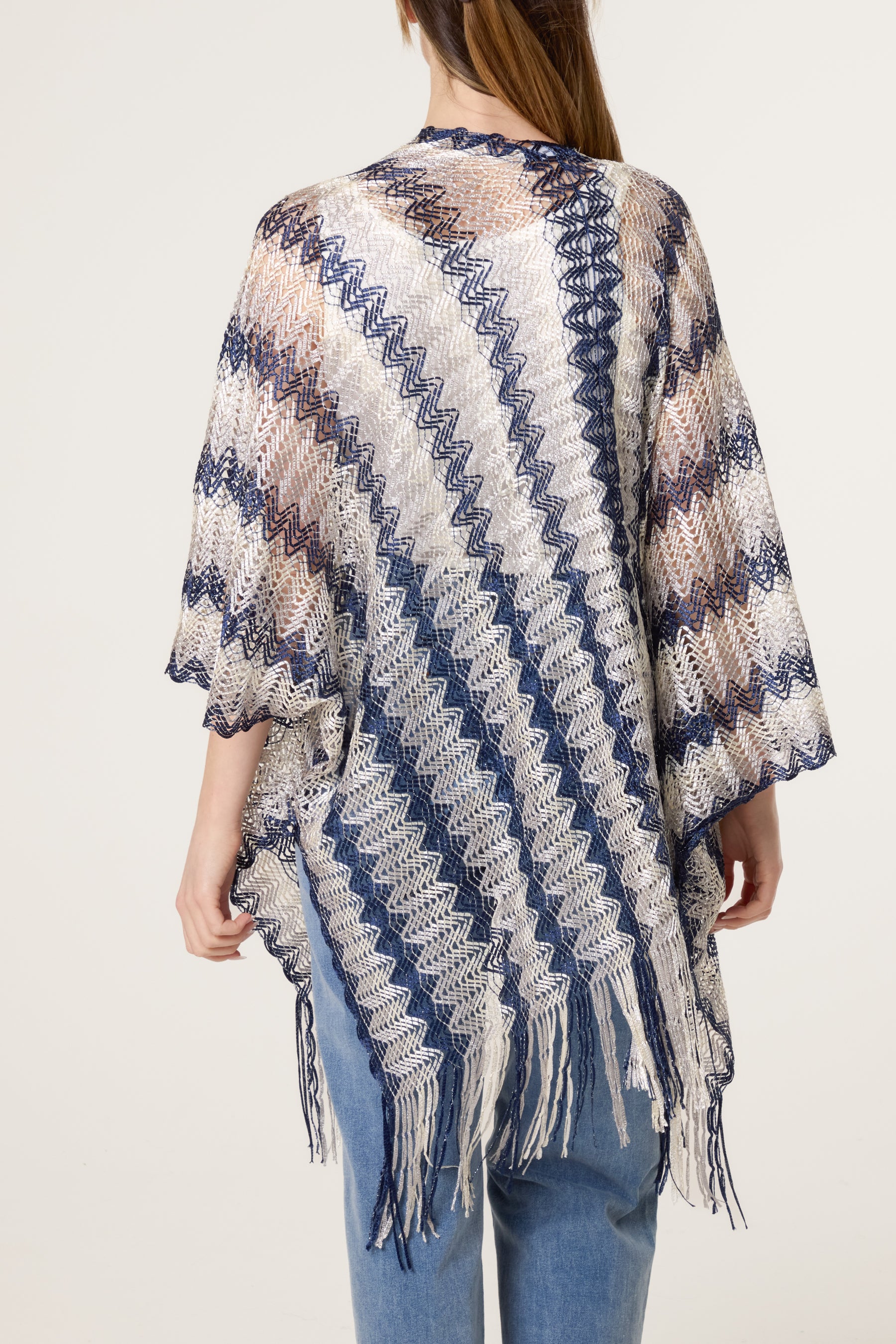 Zigzag Net Tassel Cape