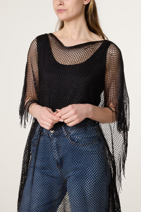 Mesh Net Metallic Poncho