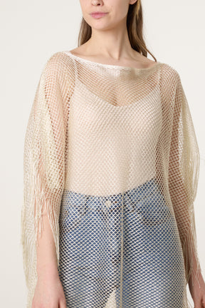 Mesh Net Metallic Poncho