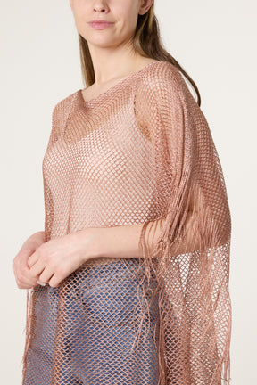 Mesh Net Metallic Poncho