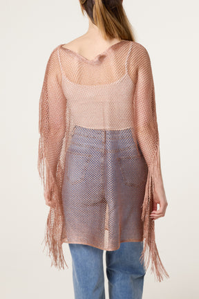 Mesh Net Metallic Poncho
