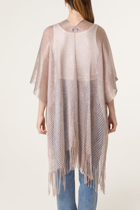 Metallic Mesh Tassel Cape