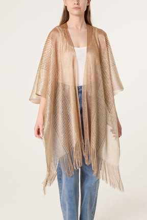 Metallic Mesh Tassel Cape