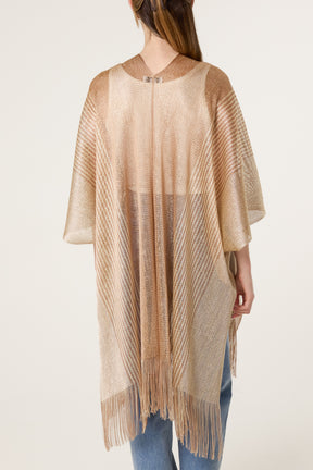 Metallic Mesh Tassel Cape