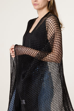 Metallic Net Longline Cape