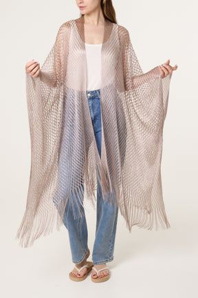 Metallic Net Longline Cape