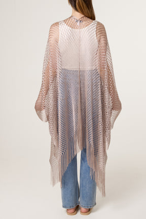 Metallic Net Longline Cape