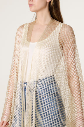 Metallic Net Longline Cape