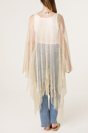 Metallic Net Longline Cape