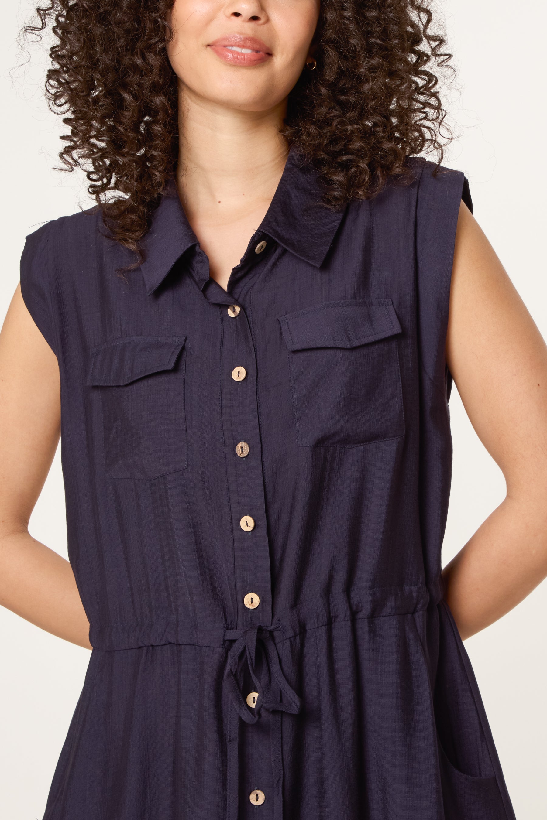 Button Through Utility Dress